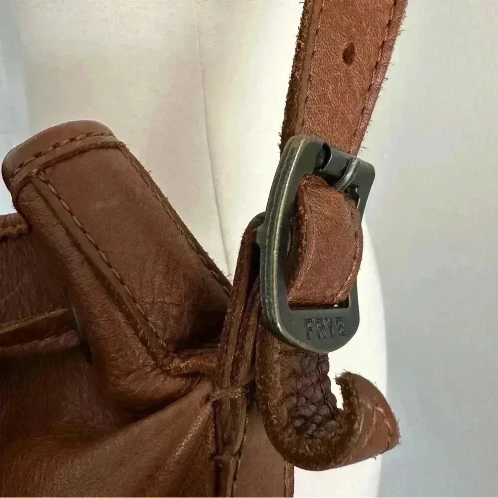 Frye Large Leather Drawstring Bag - image 7